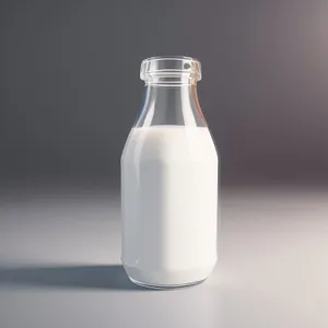 Transparent Milk Bottle with Glassware