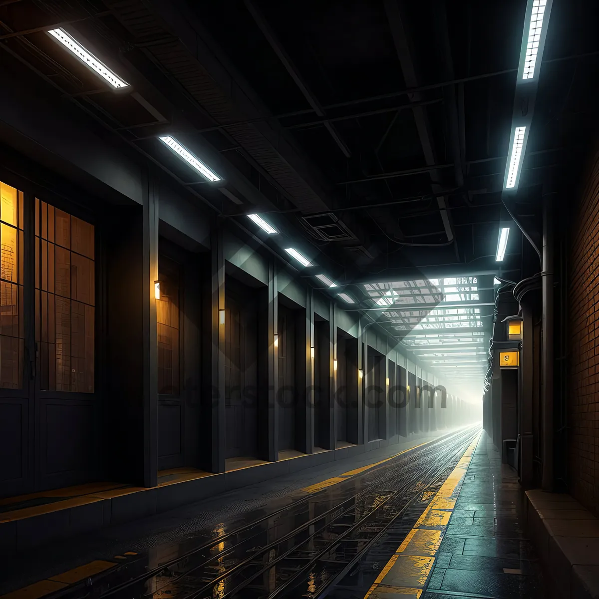 Picture of Urban Transit Hub: Modern Subway Terminal Interior