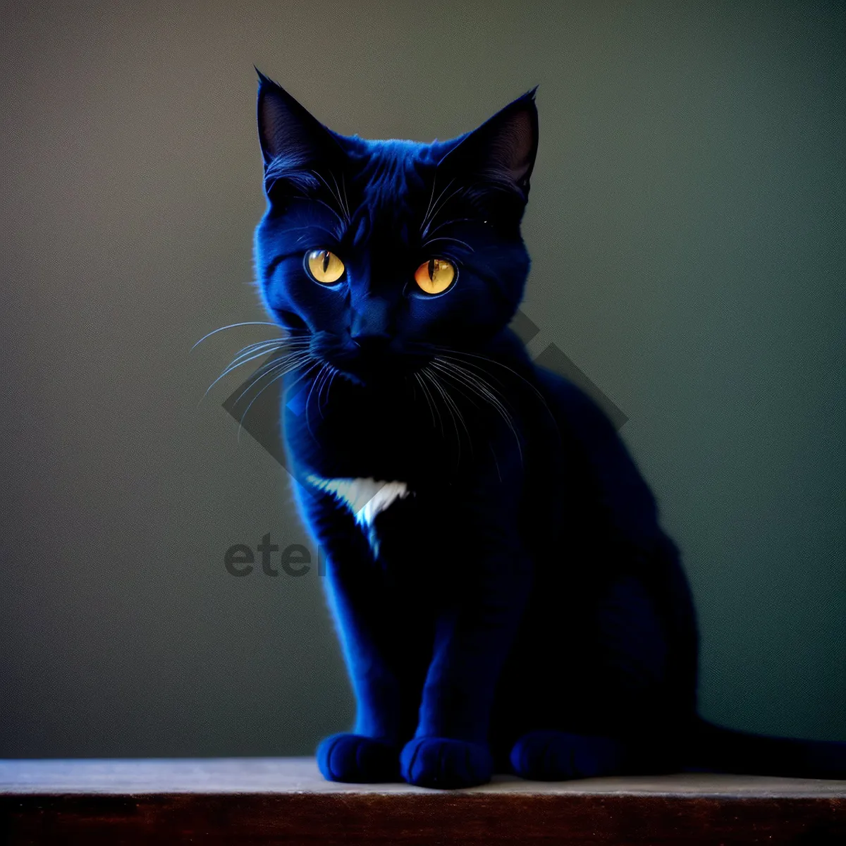 Picture of Adorable black and gray domestic kitten with captivating eyes
