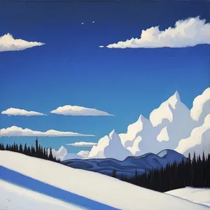 Frosty Alpine Adventure: Snowy Peaks and Clear Skies