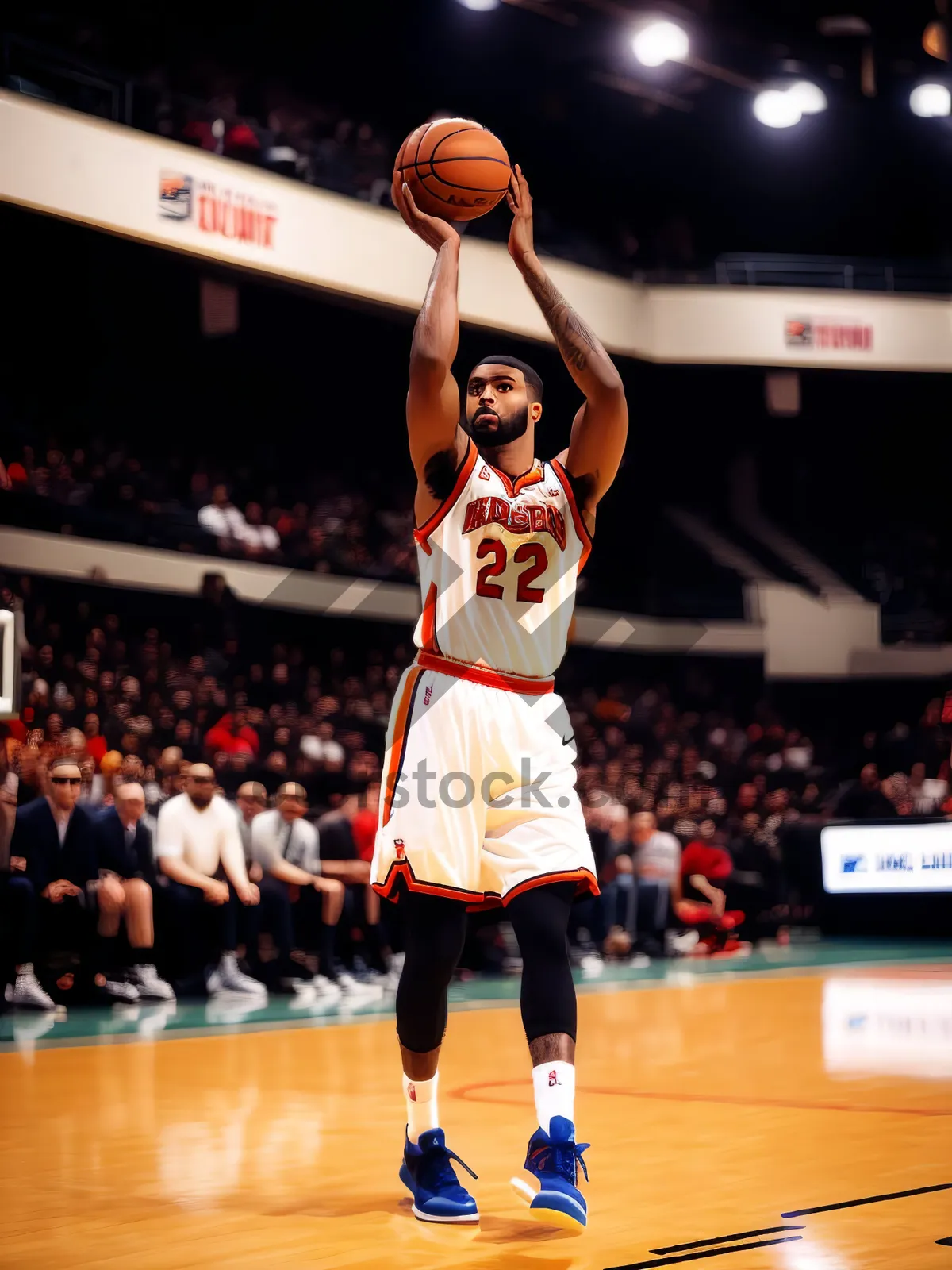 Picture of Active Man Playing Basketball in Gym