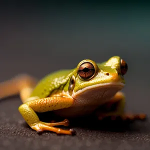 Vibrant Orange Eyed Tree Frog Close-Up