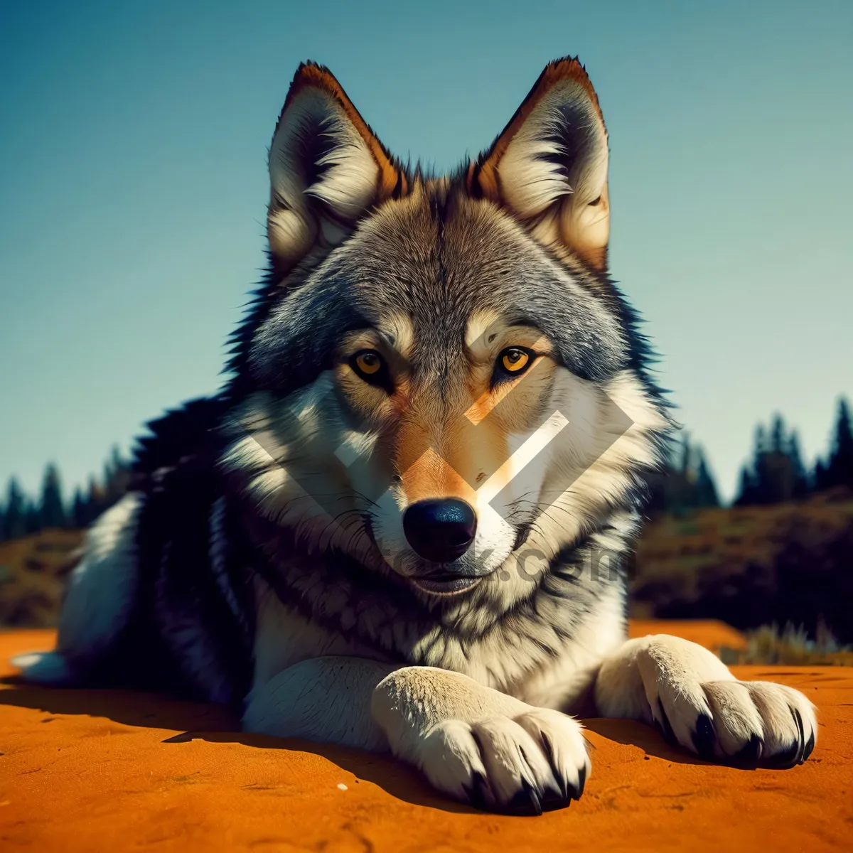 Picture of Furry Canine Portrait - Cute Domestic Shepherd Dog