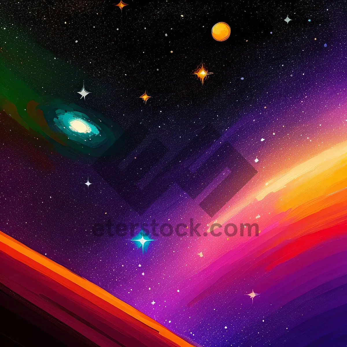 Picture of Starry galaxy digital fantasy wallpaper