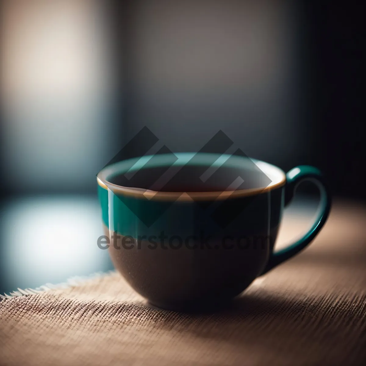 Picture of Hot Beverage in Coffee Mug on Saucer