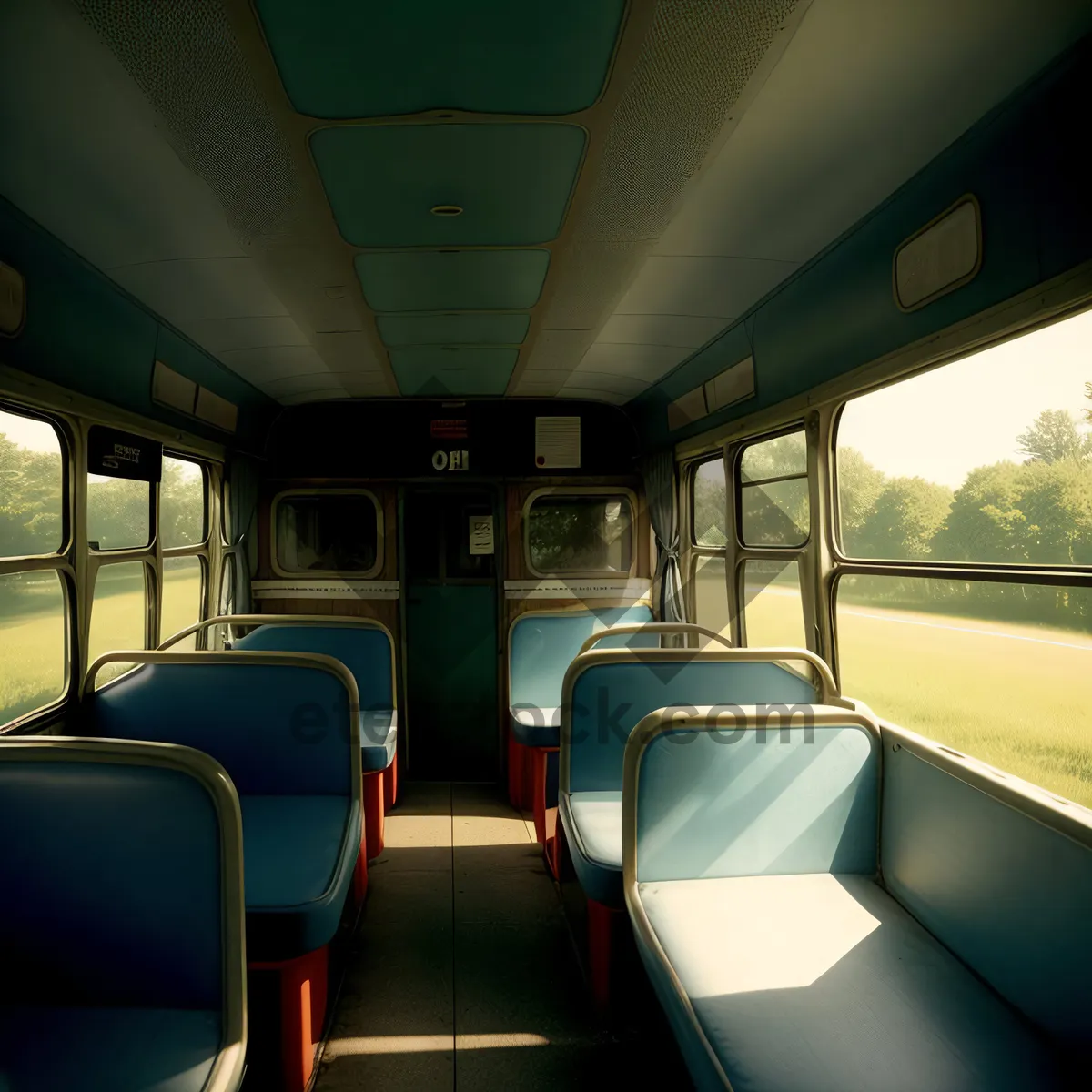 Picture of Modern Interior of Empty Passenger Car
