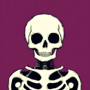 Eerie Cartoon Pirate Skull: Dark Anatomy of Death