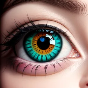 Closeup of Beautiful Eye Makeup with Luscious Eyelashes