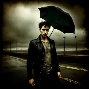 Stylish Rain Coverage: Adult Holding Attractive Umbrella