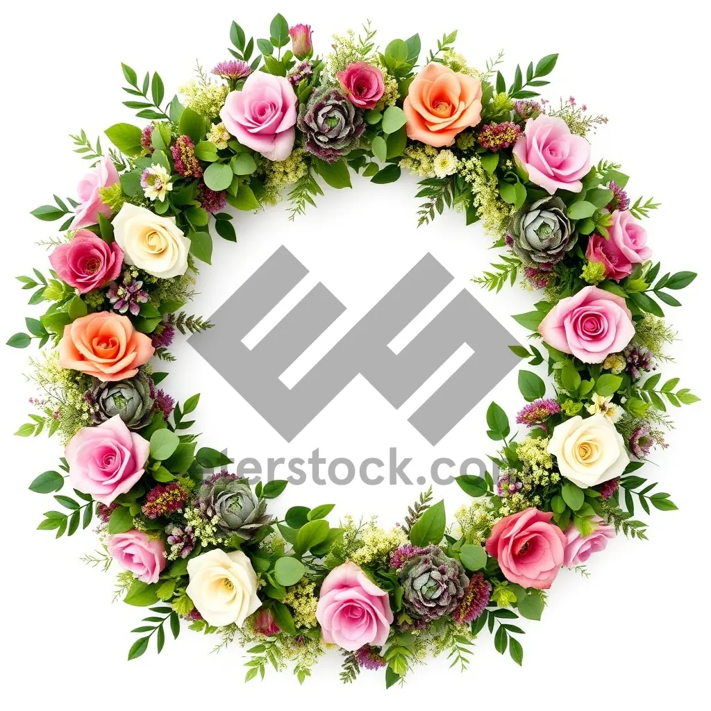 Picture of Floral graphic design for holiday card decoration.