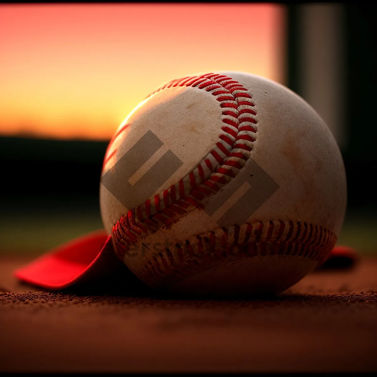 Picture of Baseball glove on grass field during game