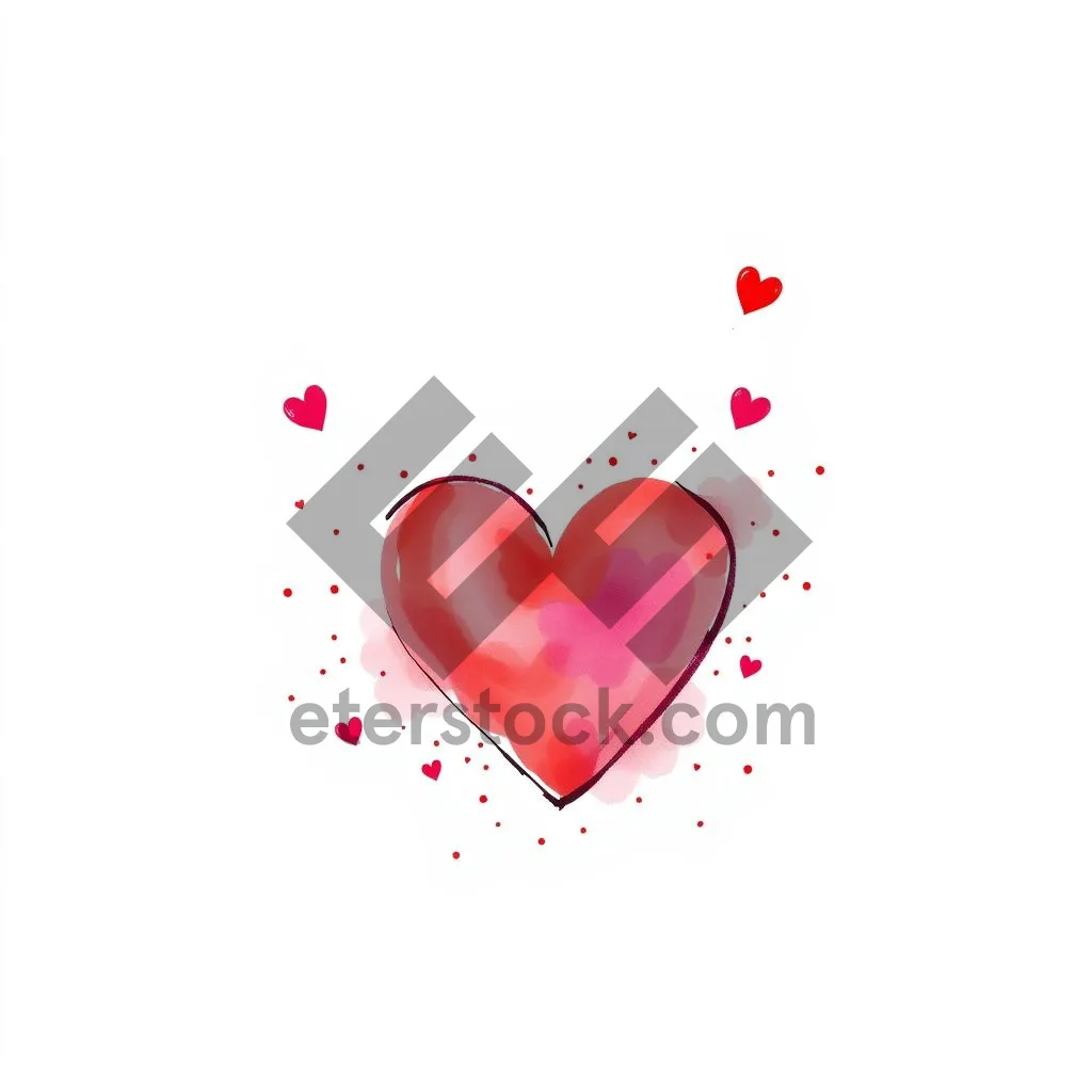 Picture of Valentine's Day Love Card Design with Hearts and Confetti