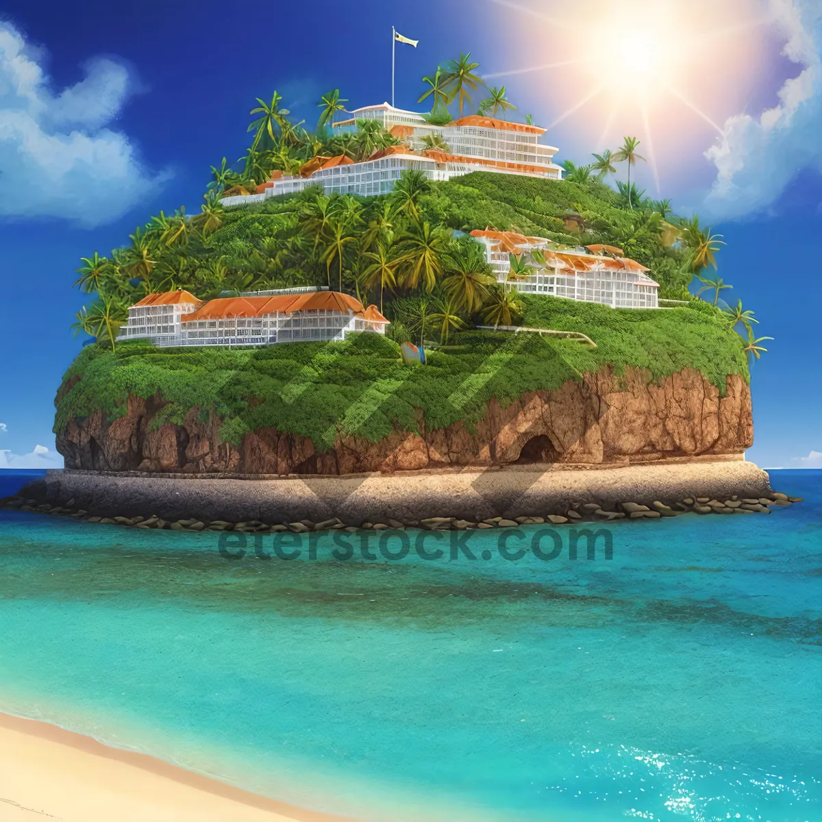 Picture of Serene Tropical Beach Getaway Under Sunny Skies