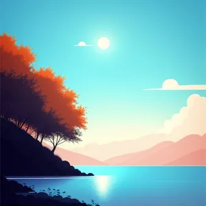 Serene Sunset Over Summer Landscape