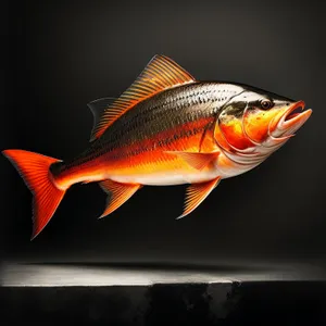 Vibrant Orange Goldfish Swimming in Aquarium