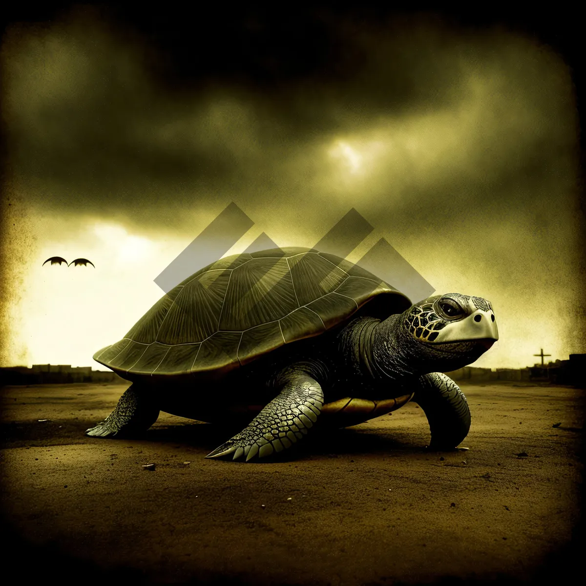 Picture of Graceful Sea Turtle in Wild Waters