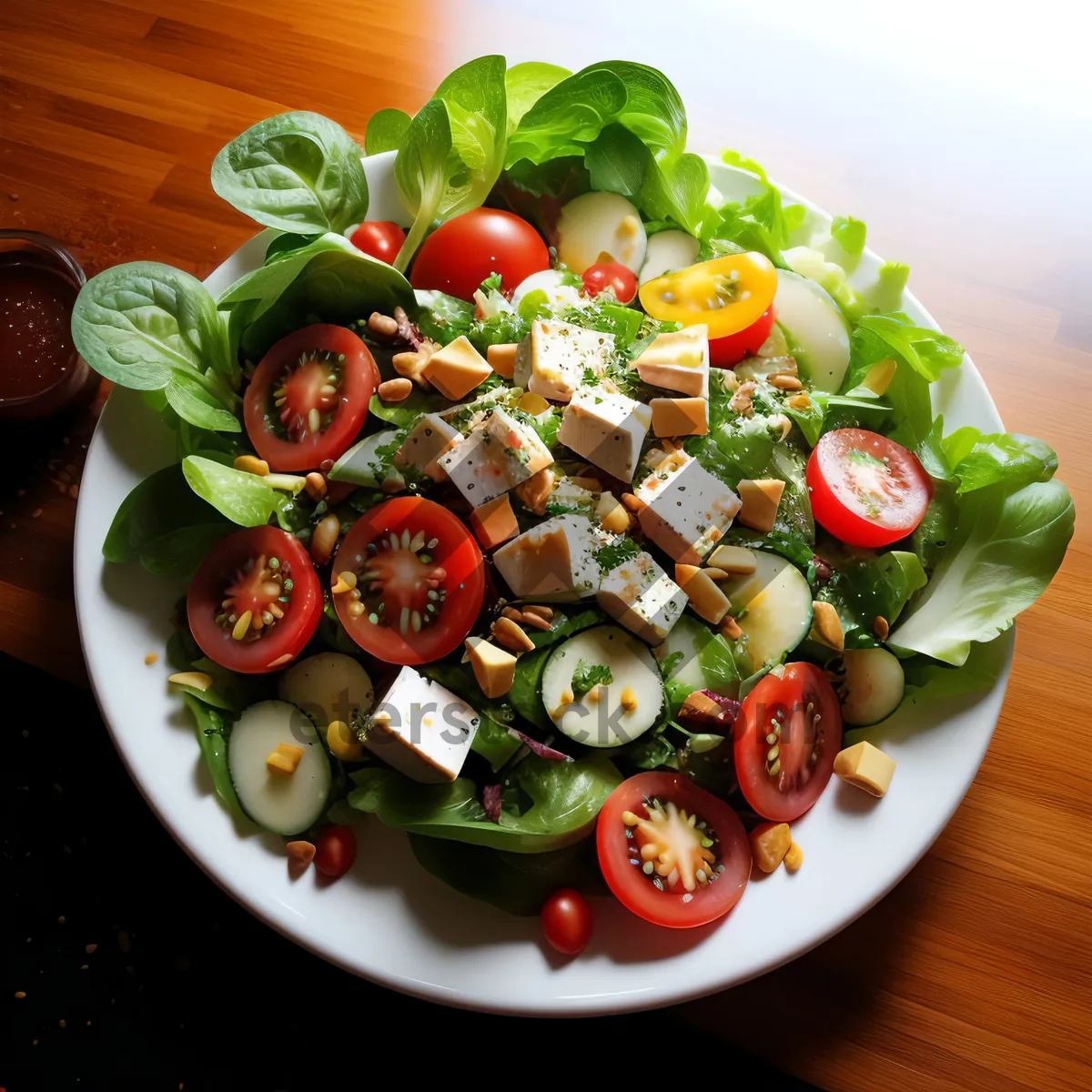 Picture of Gourmet Vegetable Plate with Fresh Salad Ingredients