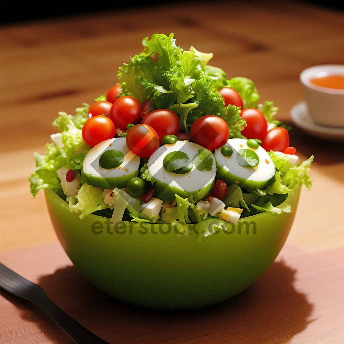 Picture of Fresh Vegetarian Salad with Tomato and Cheese