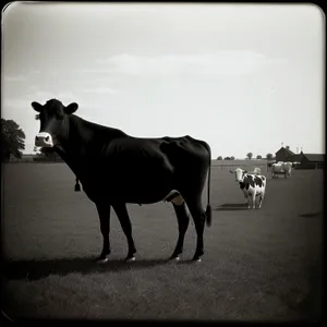 Idyllic Countryside Farm with Grazing Horses and Cows