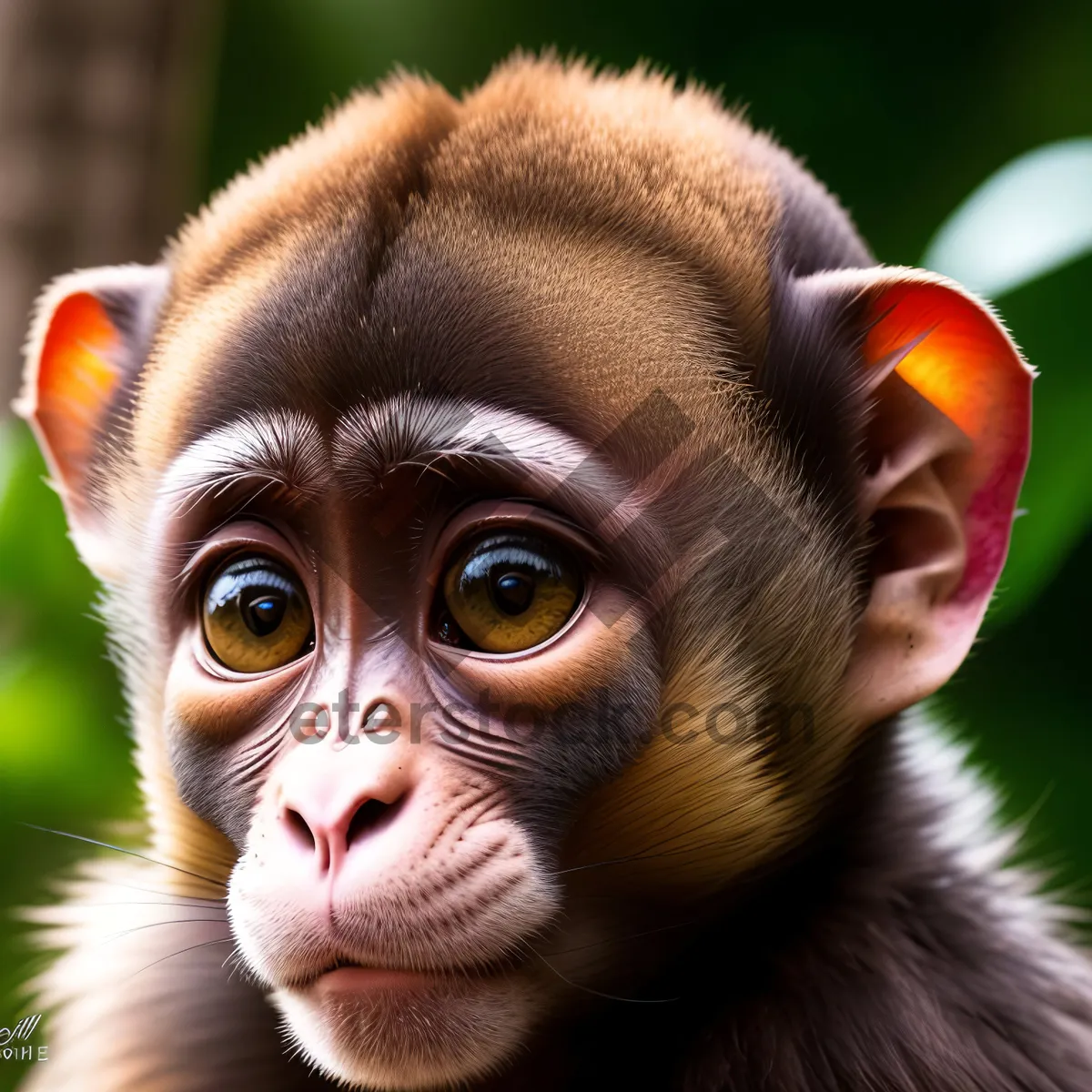 Picture of Endangered Orangutan in Jungle Habitat