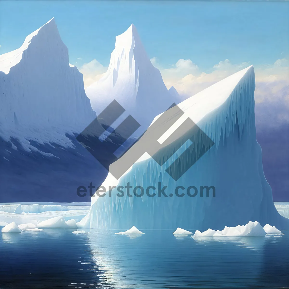 Picture of Majestic Arctic Landscape: Glacier Peak Amidst Snow-Covered Mountains