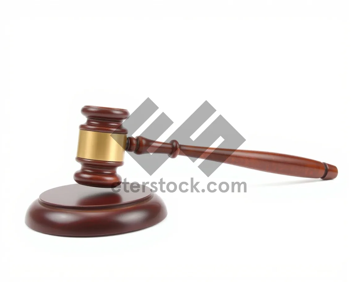 Picture of Wooden gavel on court table - legal justice symbol.