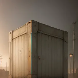 Old exterior house with container crates