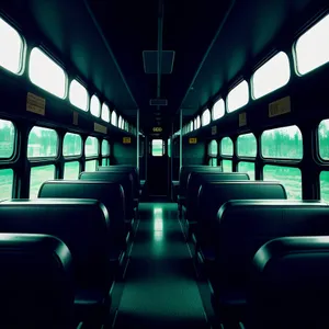 Modern City Bus Interior with Comfortable Seats