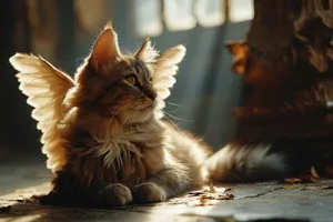 Cute tabby cat with fluffy fur and whiskers