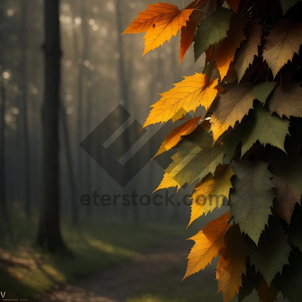 Picture of Vibrant Fall Foliage Brings Autumnal Beauty