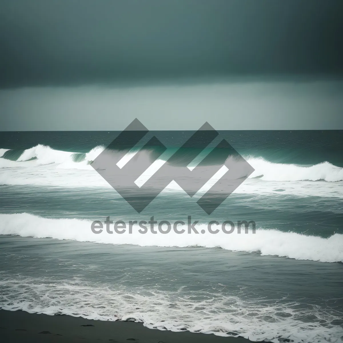 Picture of Turquoise Waters Sparkling Against Sandy Shoreline