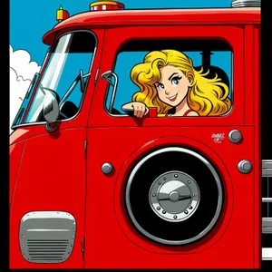 Emergency Vehicle: Fire Engine Truck on Road