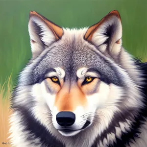 Fierce Gaze: Majestic Timber Wolf with Piercing Eyes