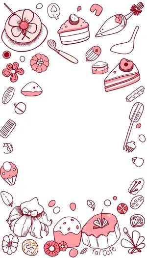 Floral Heart Border Design for Valentine's Day Card
