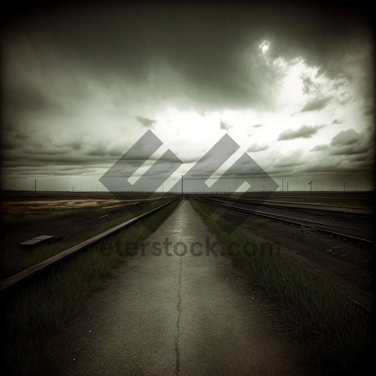 Picture of Sunlit Highway Surrounded by Vast Landscape