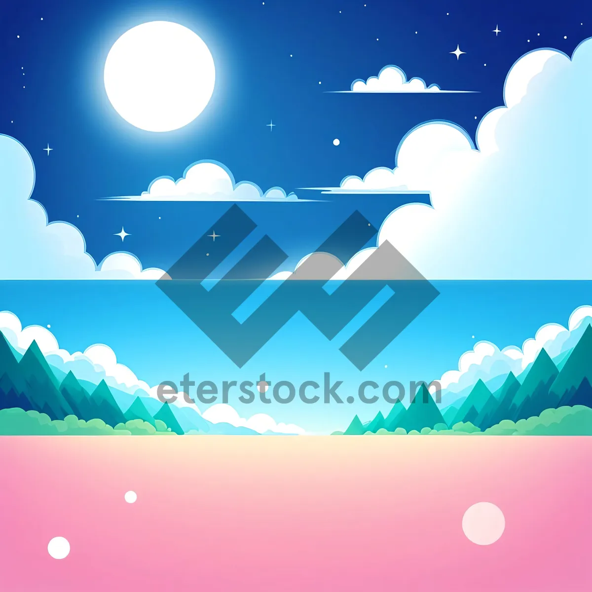 Picture of Winter Wonderland in Moonlit Sky