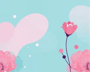 Floral Pink Heart Design Element Card.