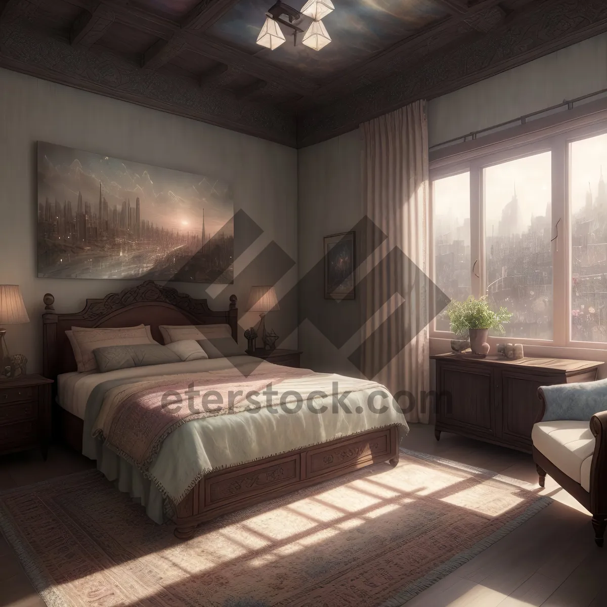 Picture of Modern Luxury Bedroom with stylish décor and cozy furnishings