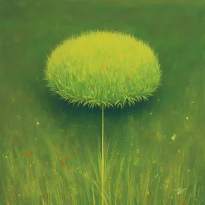 Vibrant Dandelion Green in Summer Field