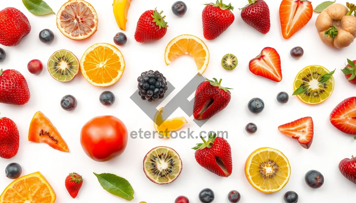 Picture of Delicious Fruit Plate with Fresh Berries and Oranges