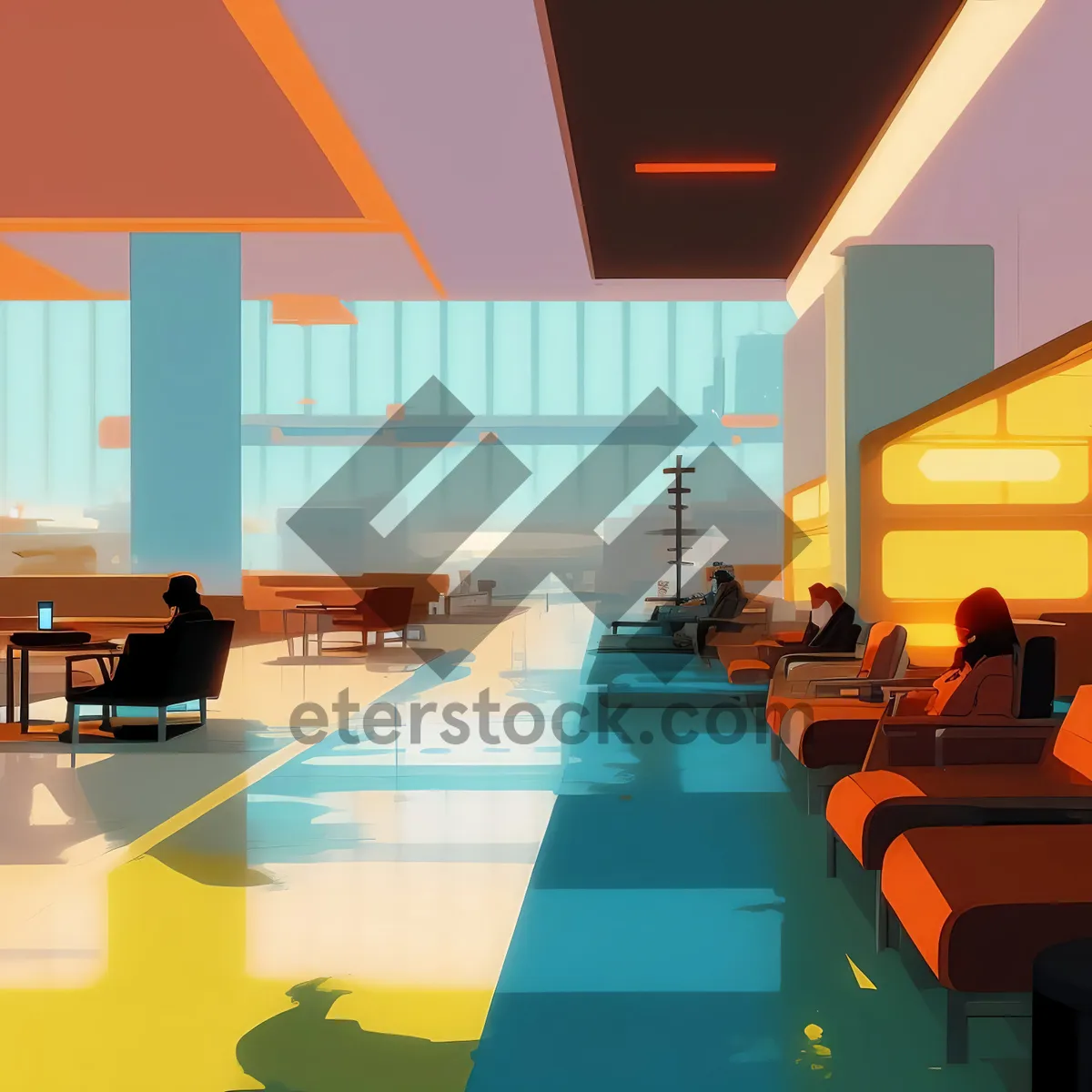 Picture of Modern classroom with stylish interior furniture.