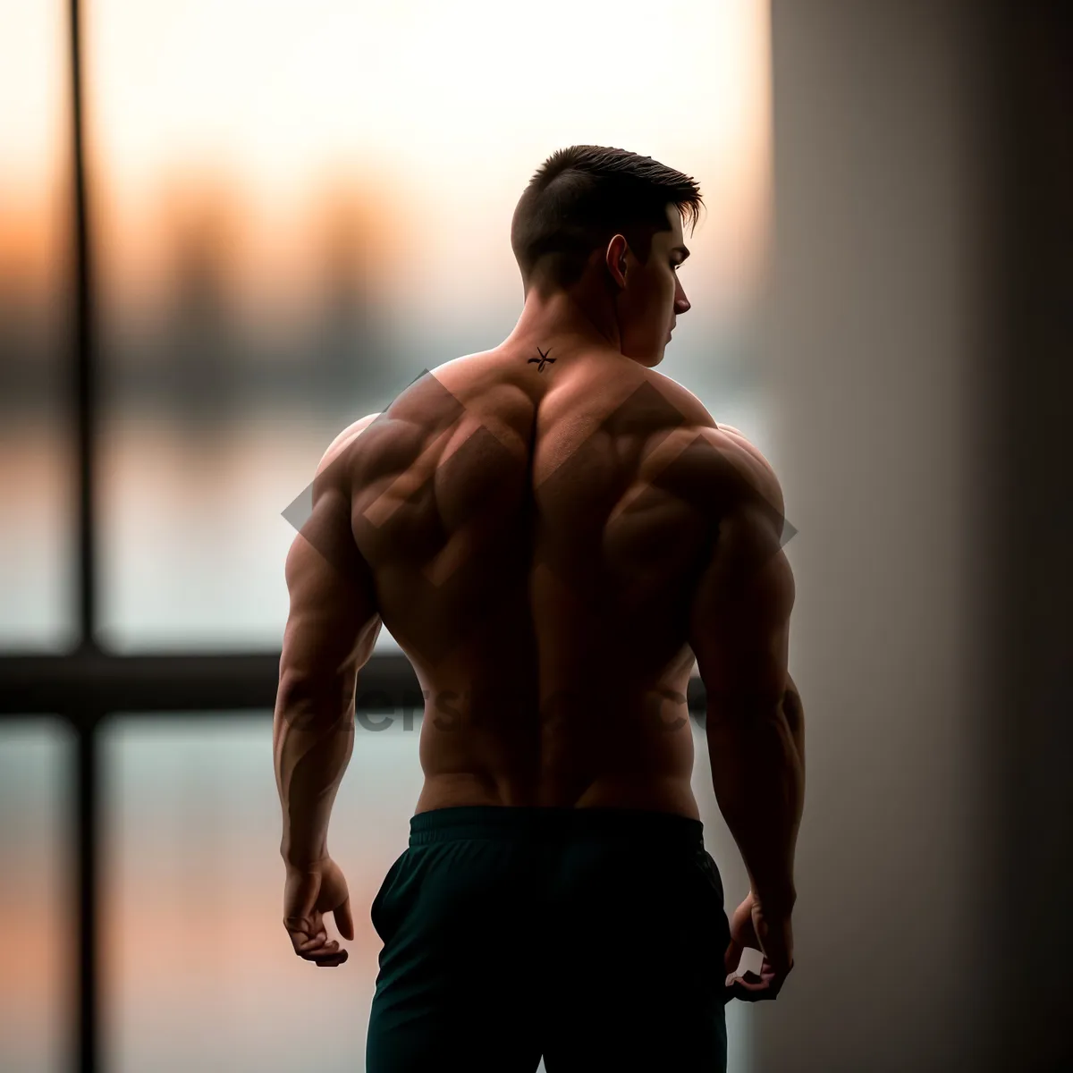 Picture of Ripped and Chiseled: Muscular Male Fitness Model Posing