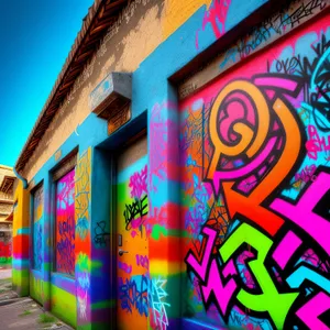 Colorful City Alley Graffiti Decor