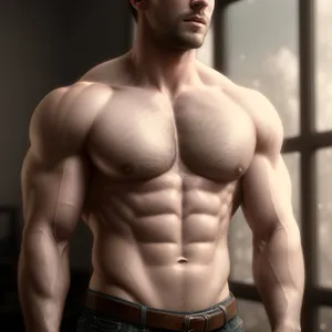 Muscular male athlete showcasing impressive physique