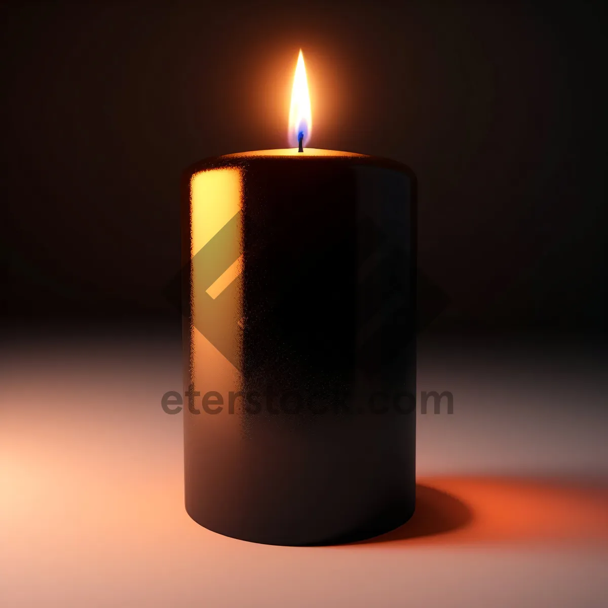 Picture of Burning Candlelight Illuminating the Dark Night