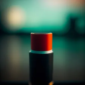 Vibrant Lipstick on Reflective Glass