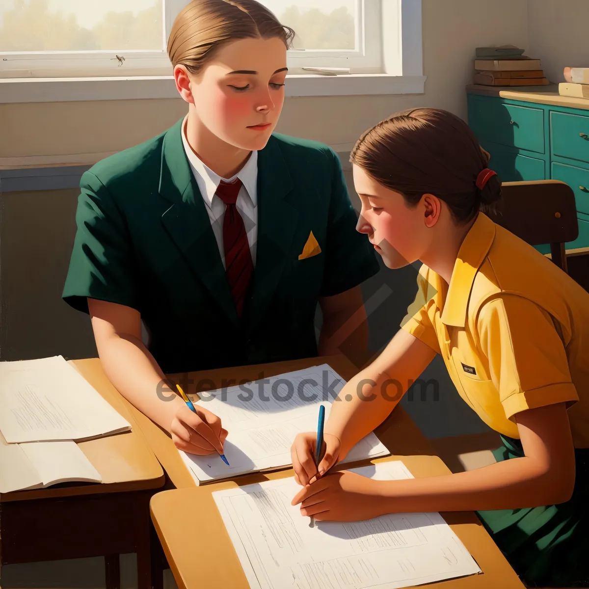 Picture of Happy Business Professionals Meeting in Office