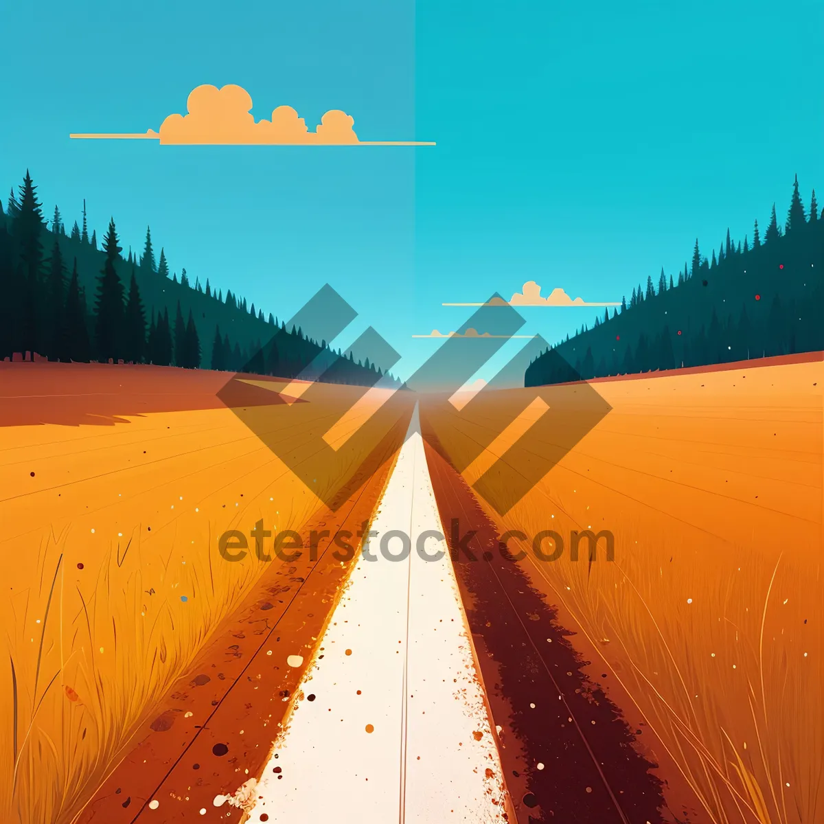 Picture of Dune Highway Through Epic Desert Sunset.