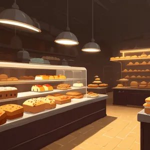 Modern Bakery Shop Interior with Elegant Furniture