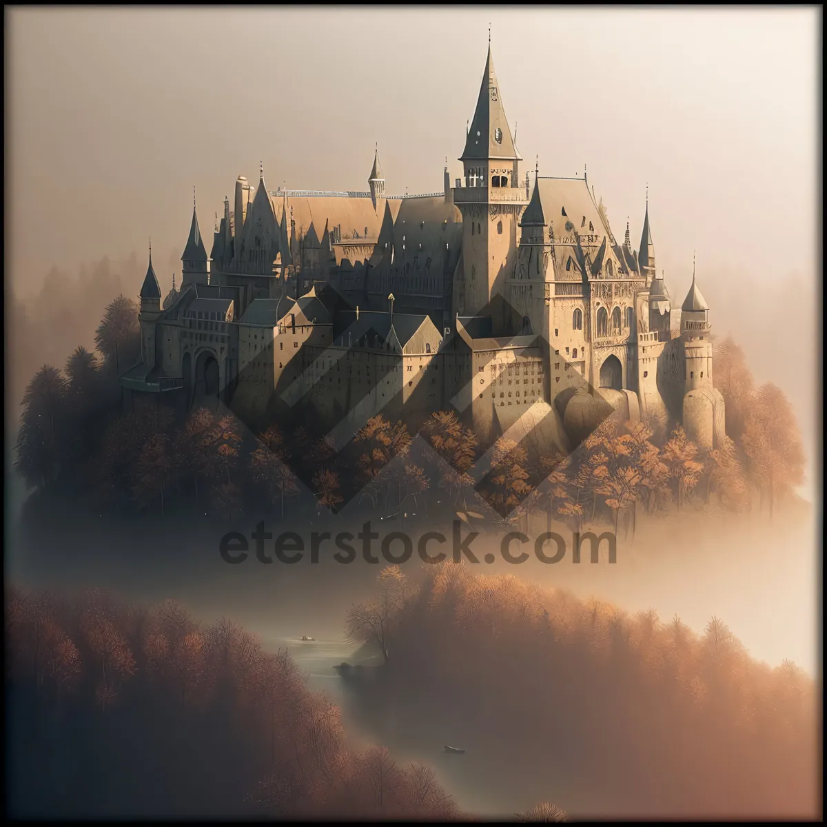 Picture of Enchanting Night View of Historic Castle by the River